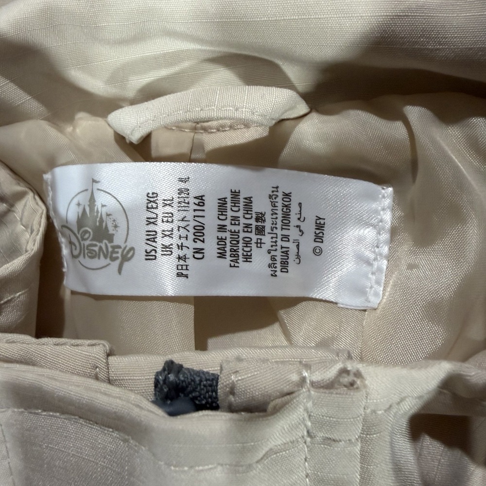 Disney Buzz Lightyear Jacket Mens XL Beige Hooded Star Command Zip - Picture 4 of 4